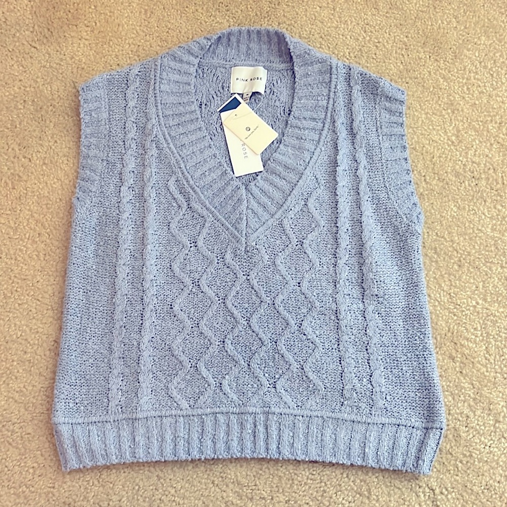 Soft, Knitted sweater vest, light blue